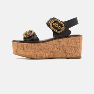 Kurt Geiger Black Leather Platform Heels